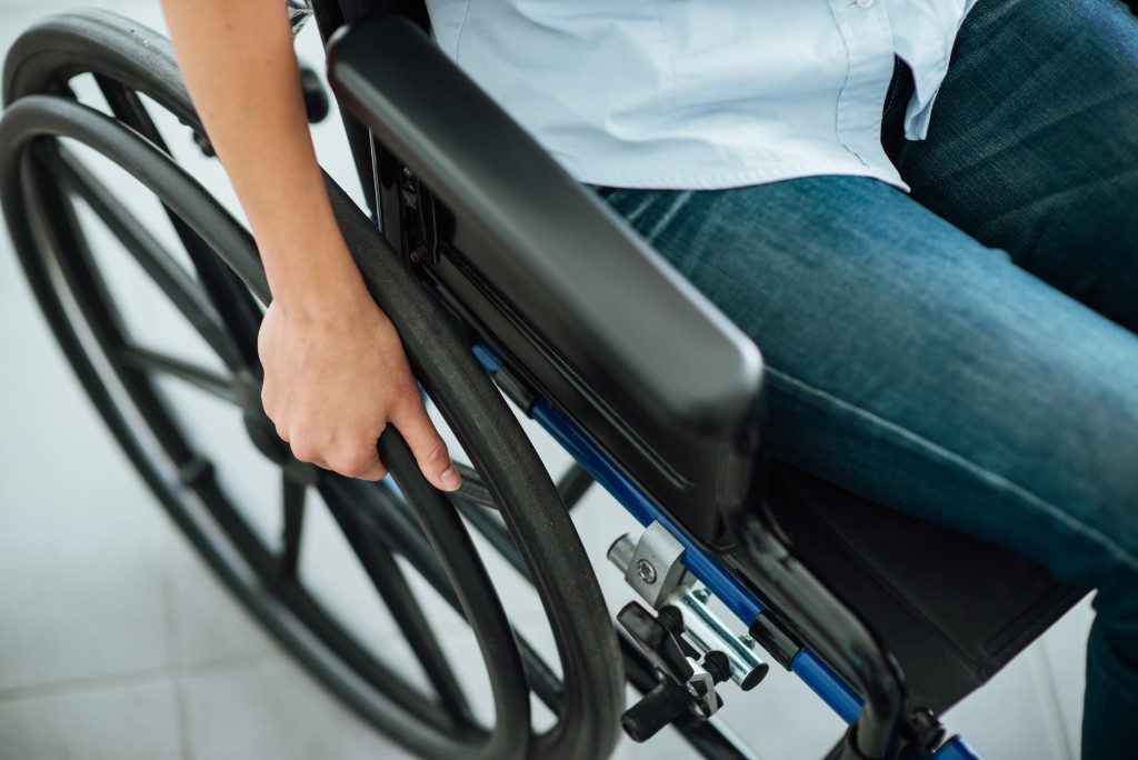 Person using a wheelchair