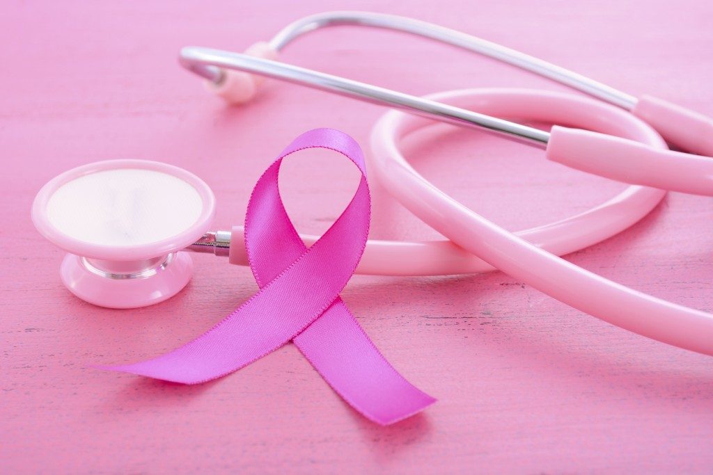 pink ribbon with stethoscope